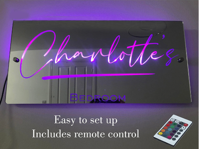 12-Color LED Name Lighted Mirror